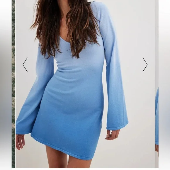 Na-Kd | Dresses | Nakd Blue Ombr Long Sleeve Dress | Poshmark